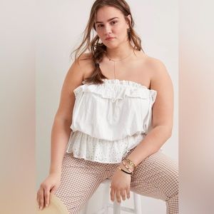 Anthropologie Sloane Ruffled Strapless Top Plus Size 1X